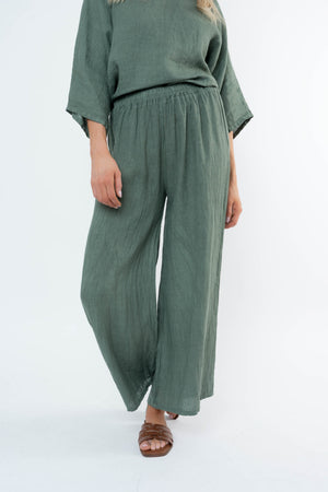 Carraig Donn Khaki Linen Trousers