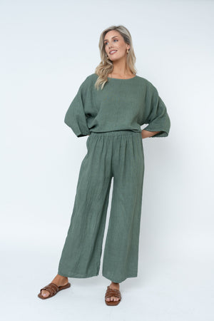 Carraig Donn Khaki Linen Trousers