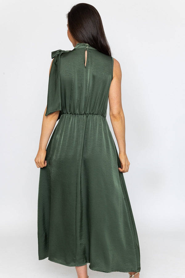 Carraig Donn Khaki Sateen Bonnie Midi Dress