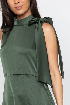 Carraig Donn Khaki Sateen Bonnie Midi Dress