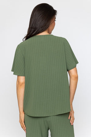 Carraig Donn Khaki Short Sleeve Maria Top