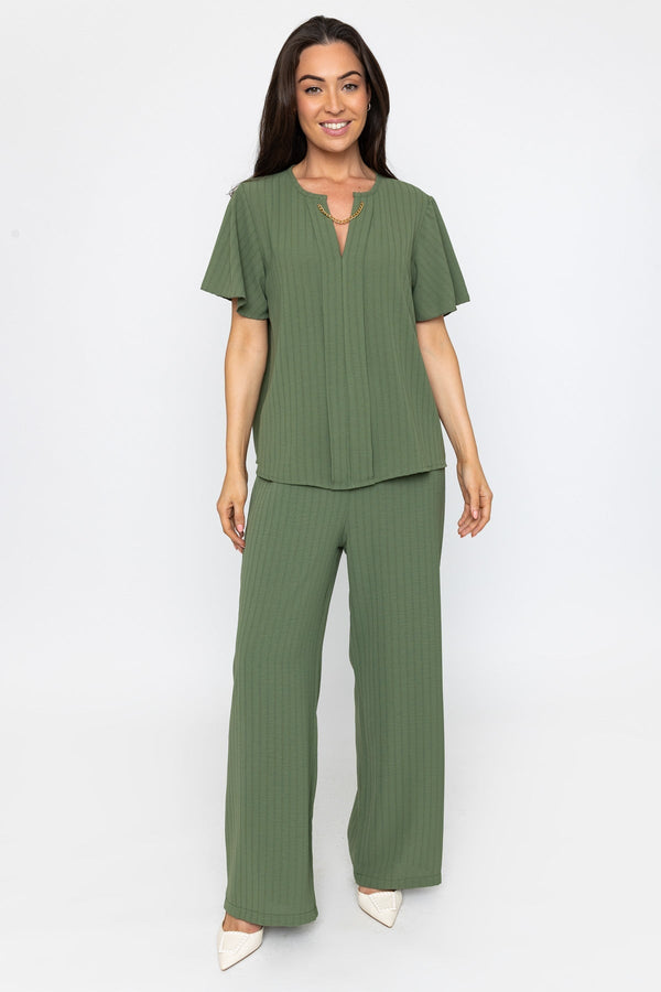 Carraig Donn Khaki Short Sleeve Maria Top