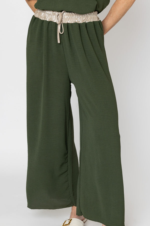 Carraig Donn Khaki Trousers with Gold Trim