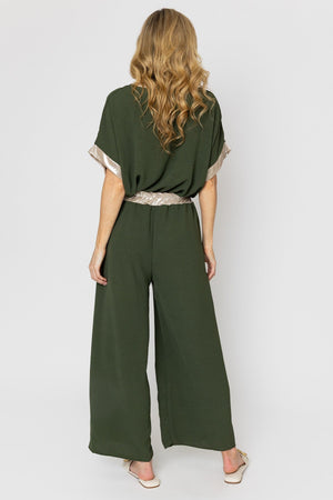 Carraig Donn Khaki Trousers with Gold Trim