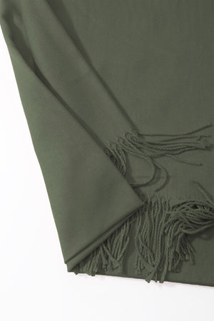 Carraig Donn Khaki Viscose Soft Touch Tassel Scarf