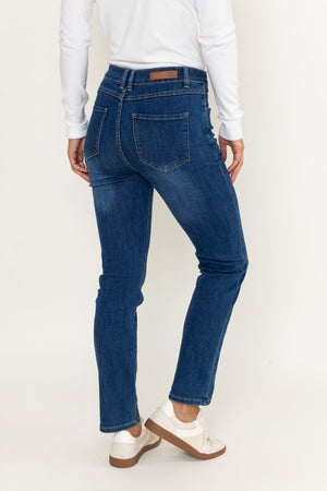 Carraig Donn Lana Medium Blue Denim High Waist Straight Leg Jeans