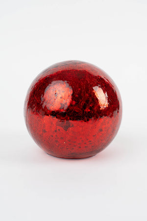 Carraig Donn Large Christmas Glass Red LED Ball Decoration