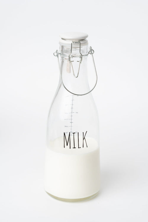 Large Glass Kitchen Milk Bottle With Ceramic Lid