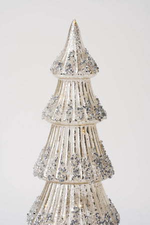 Carraig Donn Large Gold Glass Rotating LED Christmas Tree