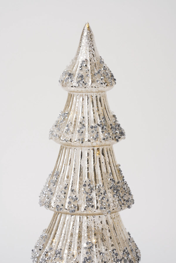 Carraig Donn Large Gold Glass Rotating LED Christmas Tree