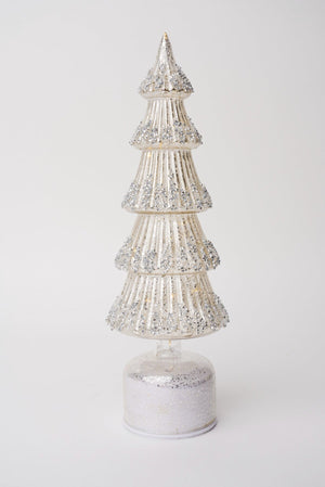 Carraig Donn Large Gold Glass Rotating LED Christmas Tree