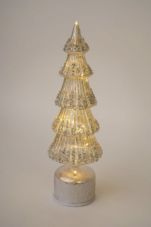 Carraig Donn Large Gold Glass Rotating LED Christmas Tree