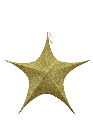 Carraig Donn Large Gold Glitter Fabric Star Christmas Decoration
