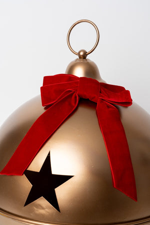 Carraig Donn Large Gold Metal Cut Out Christmas Bell H45cm Decoration
