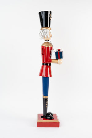 Carraig Donn Large Nutcracker With Present H98cm Christmas Decoration