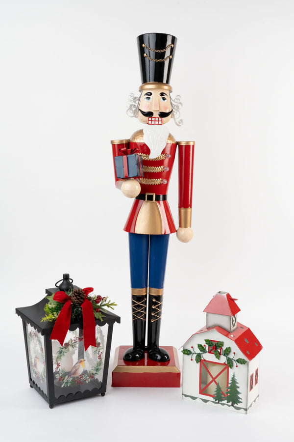 Carraig Donn Large Nutcracker With Present H98cm Christmas Decoration