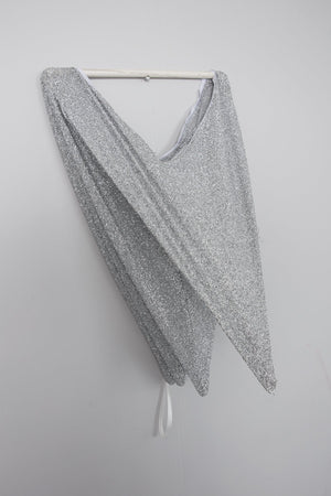Carraig Donn Large Silver Glitter Fabric Star Christmas Decoration