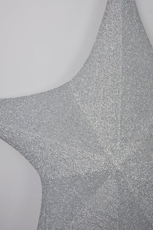 Carraig Donn Large Silver Glitter Fabric Star Christmas Decoration