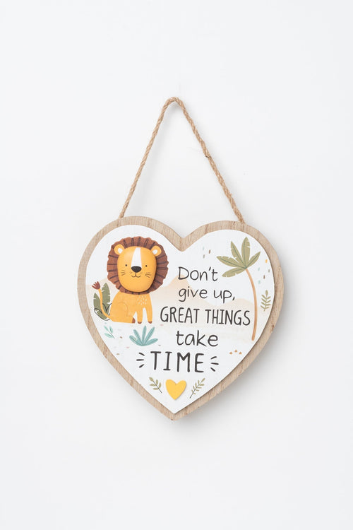 Leo the Lion Heart Shaped Plaque Decoration