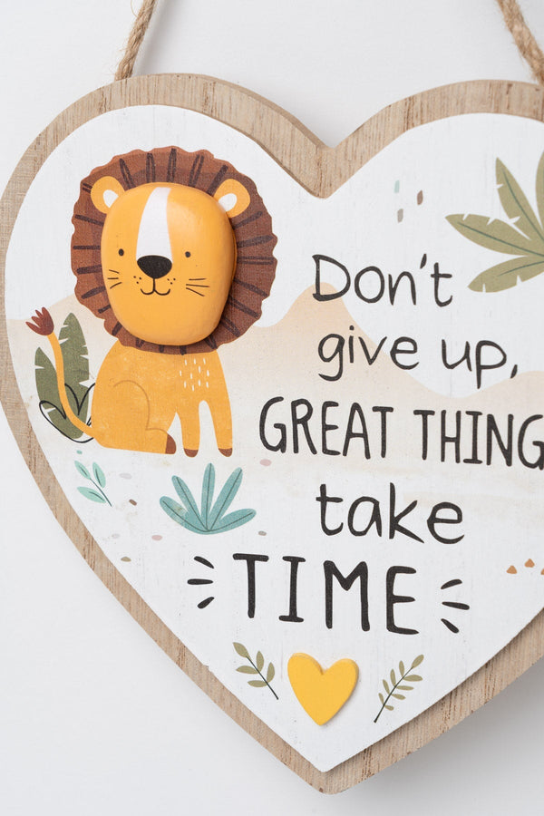 Carraig Donn Leo the Lion Heart Shaped Plaque Decoration