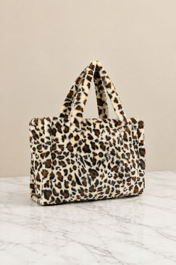 Carraig Donn Leopard Print Teddy Large Tote Bag