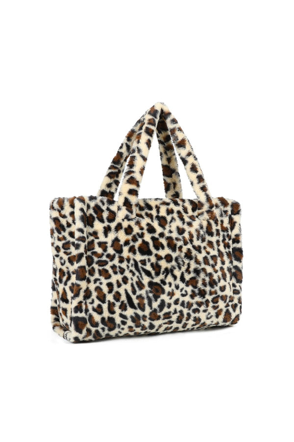 Carraig Donn Leopard Print Teddy Large Tote Bag