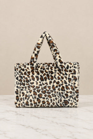 Carraig Donn Leopard Print Teddy Large Tote Bag