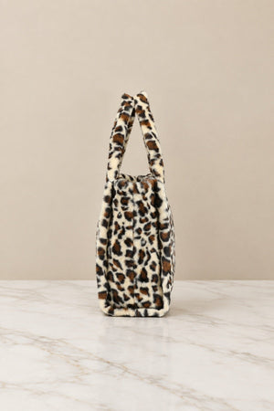 Carraig Donn Leopard Print Teddy Large Tote Bag