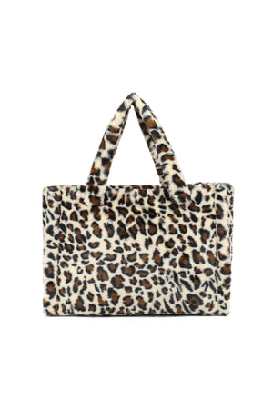 Carraig Donn Leopard Print Teddy Large Tote Bag