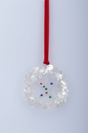 Carraig Donn Letter X Metal Wreath With Red Ribbon Christmas Tree Decoration