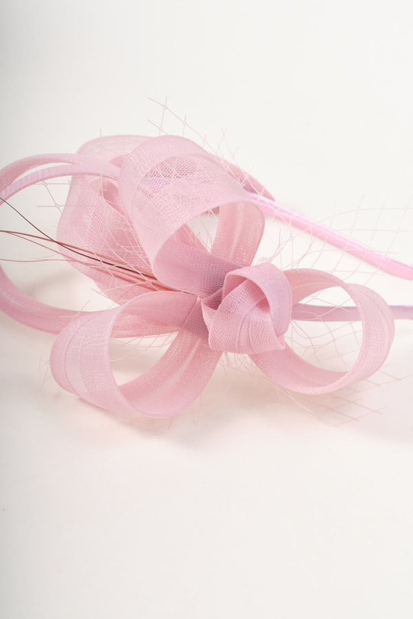 Carraig Donn Light Pink Bow & Feathers Fascinator Hairband