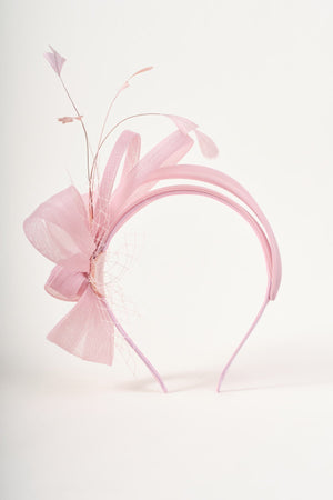Carraig Donn Light Pink Bow & Feathers Fascinator Hairband