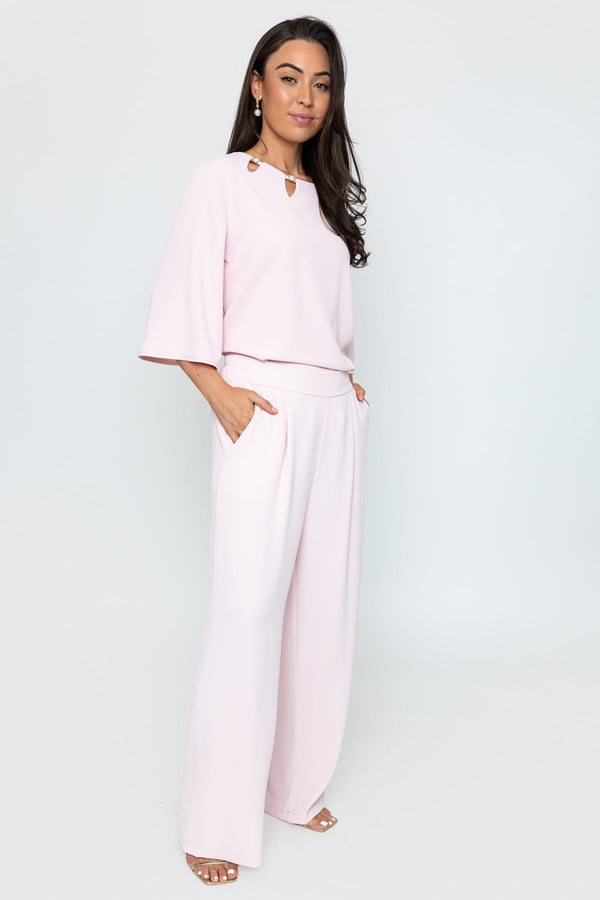Carraig Donn Light Pink Wide Leg Trousers