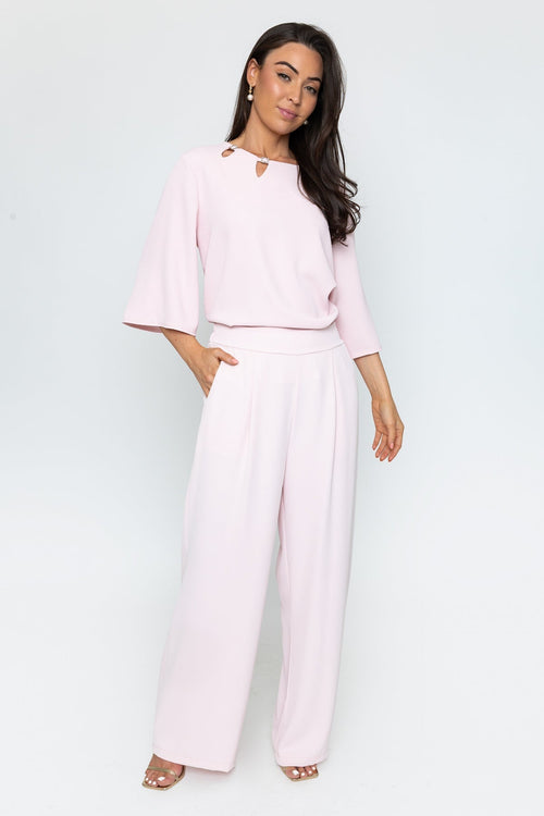 Light Pink Wide Leg Trousers