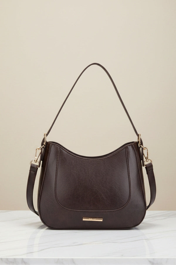 Carraig Donn Linden Brown Faux Leather Saddle Shoulder Bag