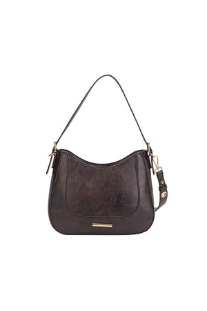 Carraig Donn Linden Brown Faux Leather Saddle Shoulder Bag