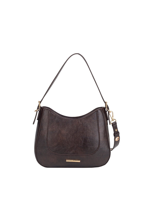 Carraig Donn Linden Brown Faux Leather Saddle Shoulder Bag