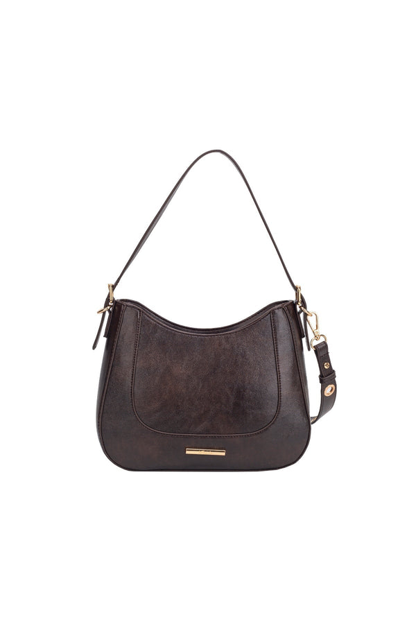 Carraig Donn Linden Brown Faux Leather Saddle Shoulder Bag