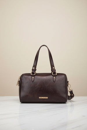 Carraig Donn Linden Brown Faux Leather Top Handle Shoulder Bag