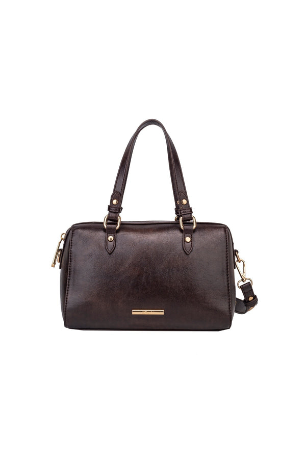Carraig Donn Linden Brown Faux Leather Top Handle Shoulder Bag