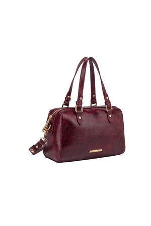 Carraig Donn Linden Burgundy Faux Leather Top Handle Shoulder Bag
