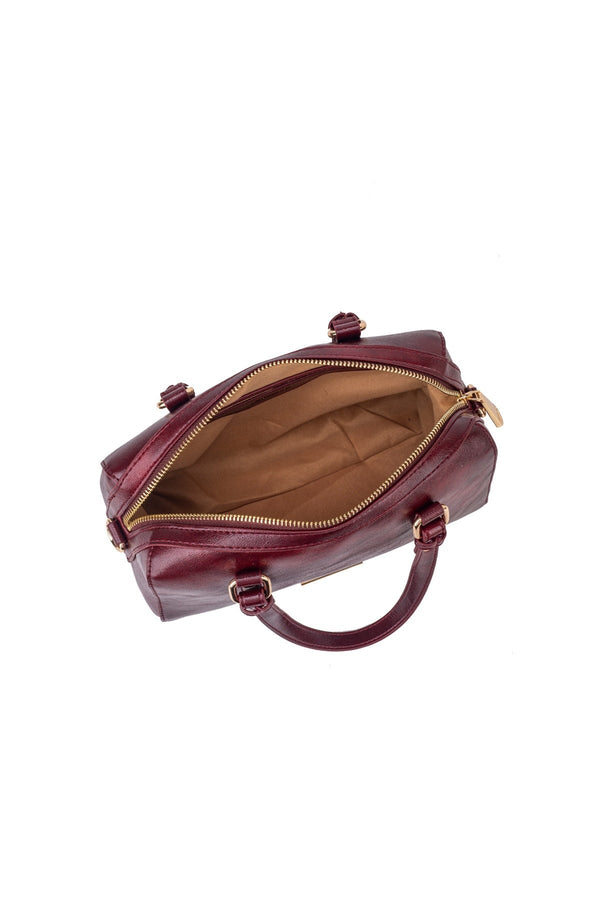 Carraig Donn Linden Burgundy Faux Leather Top Handle Shoulder Bag