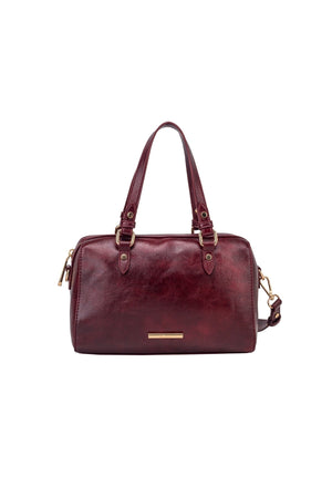 Carraig Donn Linden Burgundy Faux Leather Top Handle Shoulder Bag