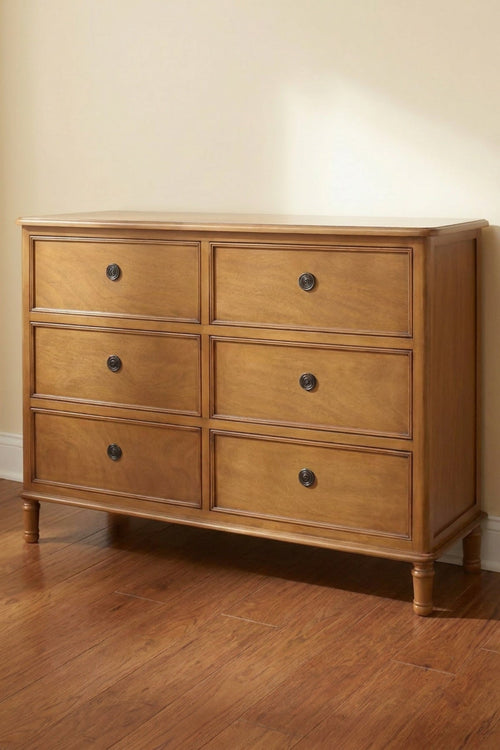 Logan 6 Drawer Sideboard in Honeynut