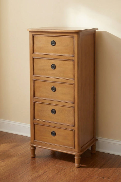 Logan 5 Drawer Tall Boy in Honeynut