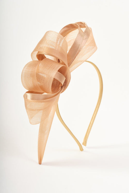Gold Side Loop Ribbon Fascinator Headband