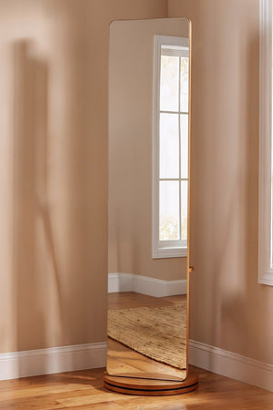 Carraig Donn Luca Brown H175cm Floor Mirror with Rear Hooks