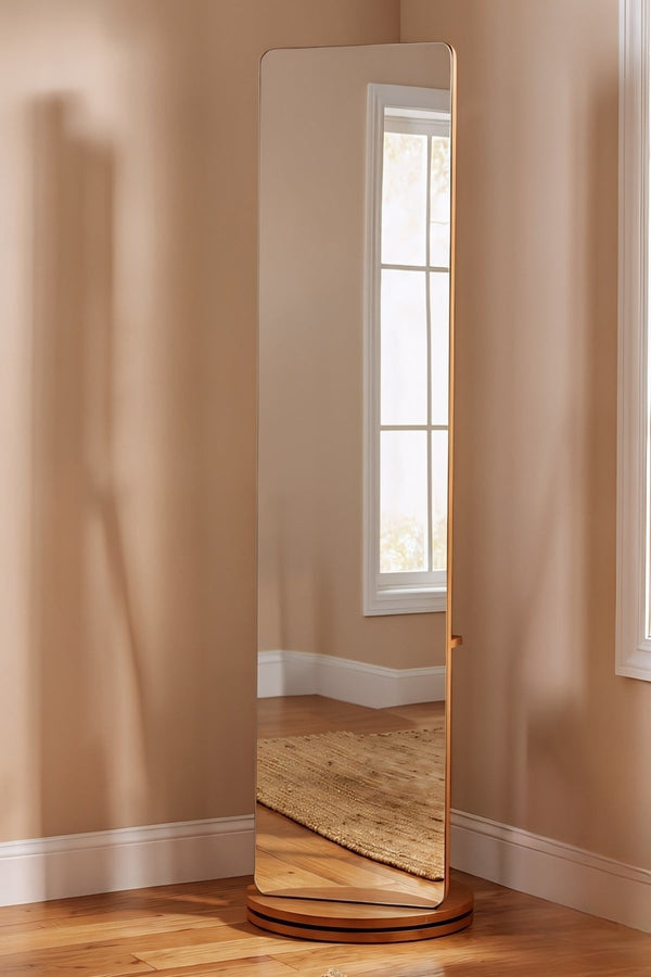 Carraig Donn Luca Brown H175cm Floor Mirror with Rear Hooks