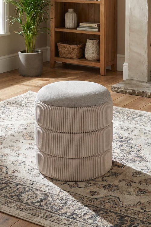 Lulu Cream Storage Stool