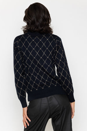 Carraig Donn Lurex Diamond Knit Cardigan